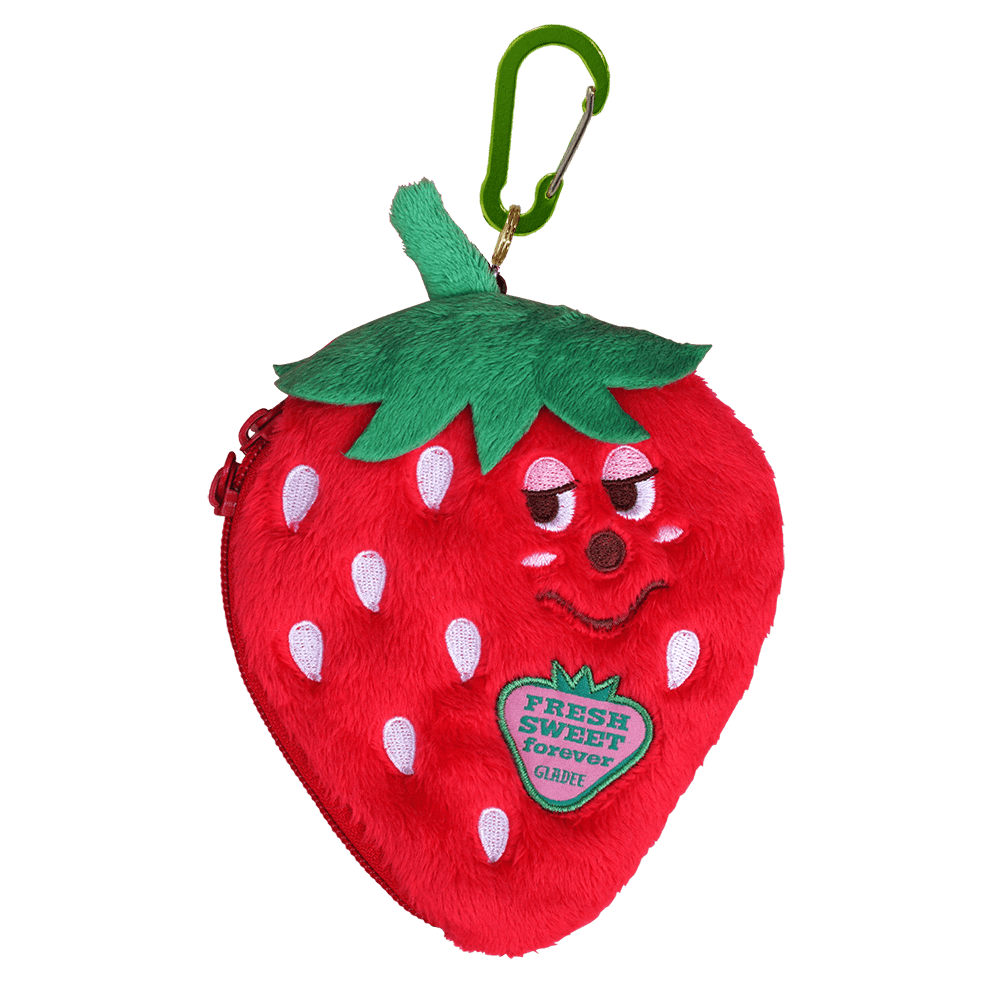Pass Card Case / Strawberry (with Zipper)