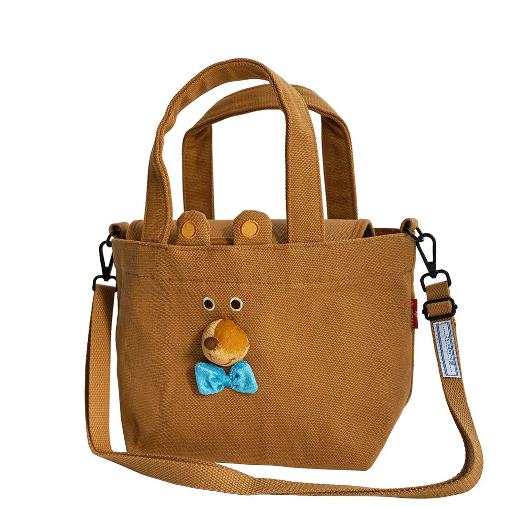 Canvas Stroll Mini Tote Bag / Bear Brown Cousin