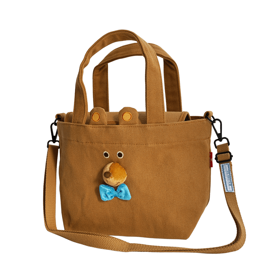 Canvas Stroll Mini Tote Bag / Bear Brown Cousin