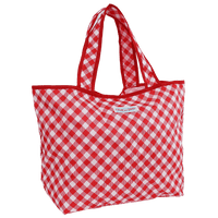 Roll & Snap Tote Bag / Red Gingham Check