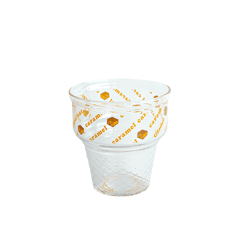 Ice Corn Glass Cup / Caramel
